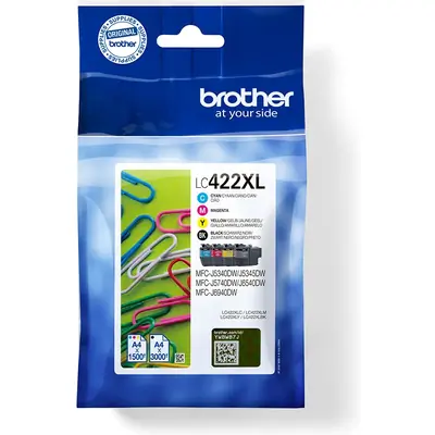 Brother 422 (LC-422XLVAL) – Pack de cartuchos de tinta original