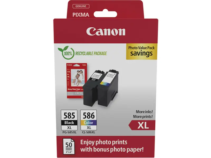 Canon 585 (PG-585XL+CL586XL+GP501) – Pack de cartuchos de tinta original