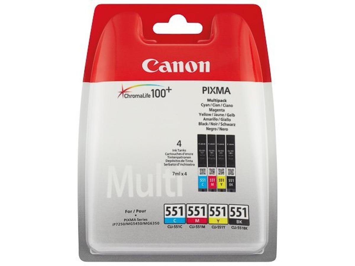 Canon CLI-551 (CLI-551 C/M/Y/BK) – Pack de cartuchos de tinta original