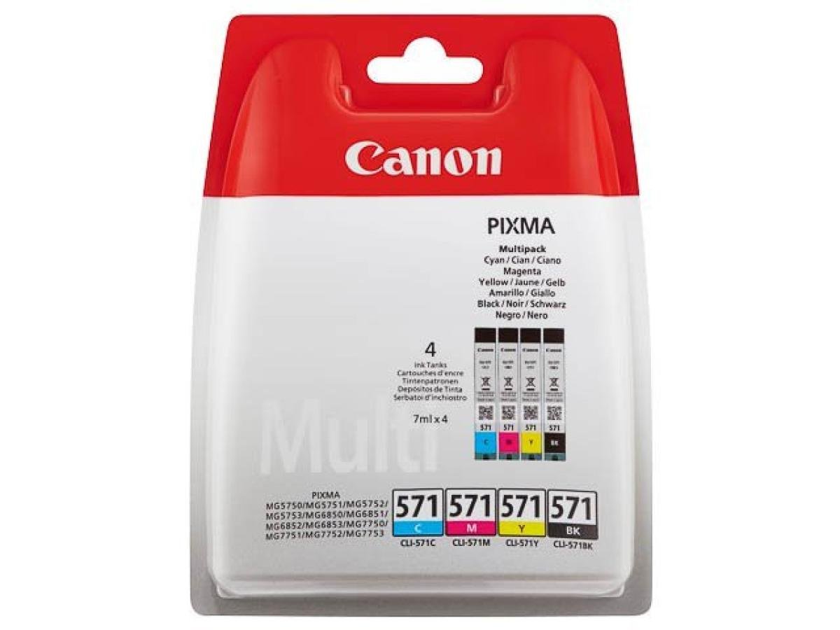 Canon CLI-571 (CLI-571BK/C/M/Y) – Pack de cartuchos de tinta original