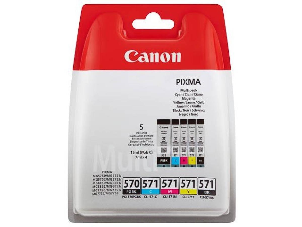 Canon PGI-570 (PGI-570 / CLI-571 PGBK/C/M/Y/BK) – Pack de cartuchos de tinta original
