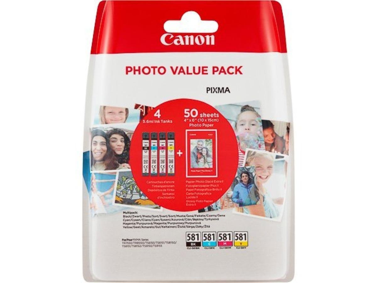 Canon CLI-581 (CLI-581 C/M/Y/BK) – Pack de cartuchos de tinta original