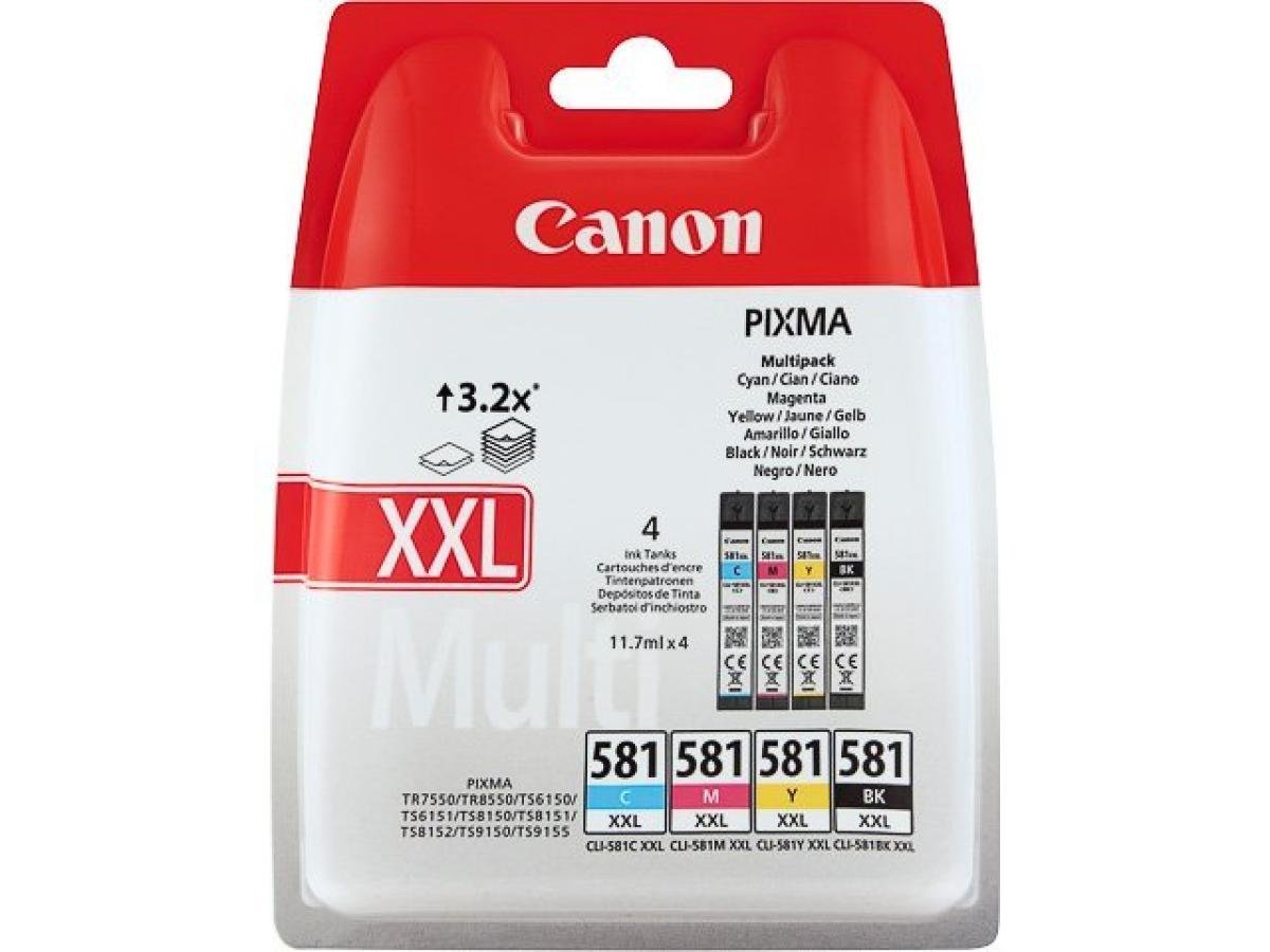 Canon CLI-581 XXL (CLI-581XXL C/M/Y/BK) – Pack de cartuchos de tinta original
