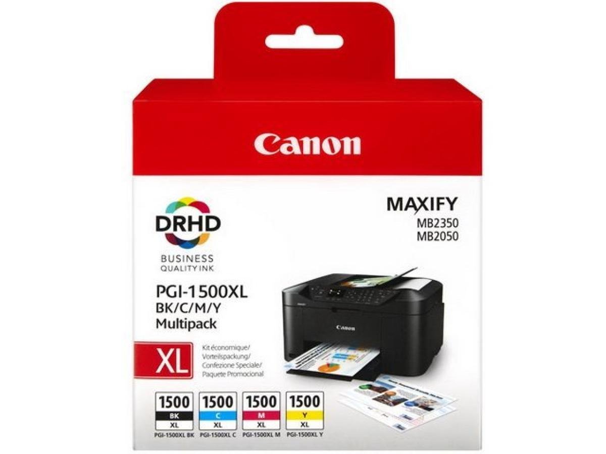 Canon PGI-1500 (PGI-1500XL BK/C/M/Y) – Pack de cartuchos de tinta original