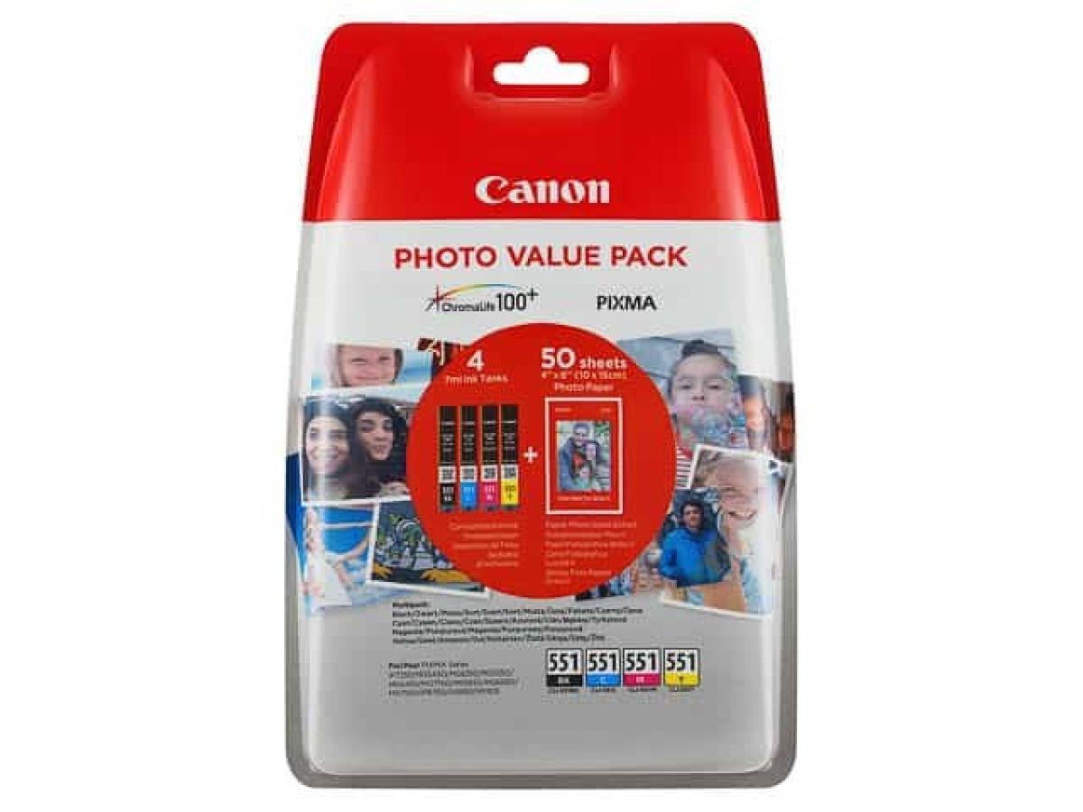 Canon CLI-551 (CLI-551 C/M/Y/BK) pack Cartucho de tinta (Original)