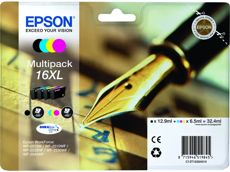 Epson 16 XL (C13T16364012) – Pack de cartuchos de tinta original