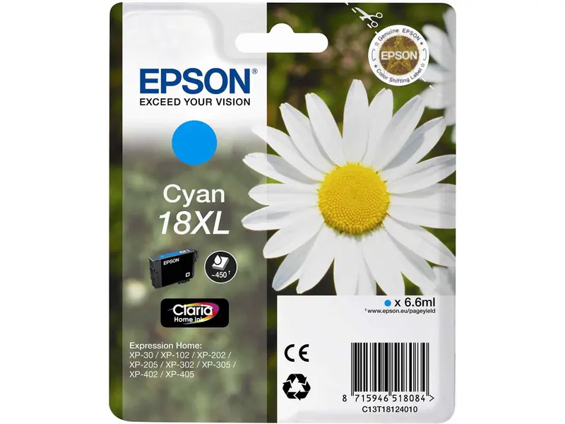 Epson 18 XL (C13T18124012) – Cartucho de tinta Cian Original