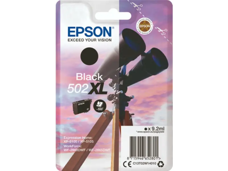 Epson 502 XL (C13T02W14010) – Cartucho de tinta Negro Original
