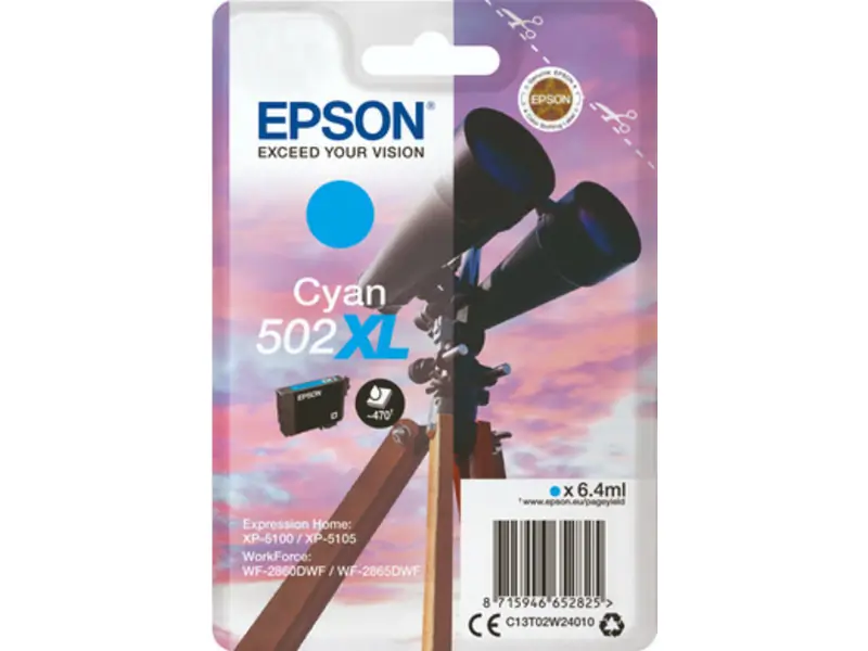 Epson 502 XL (C13T02W24010) – Cartucho de tinta Cian Original
