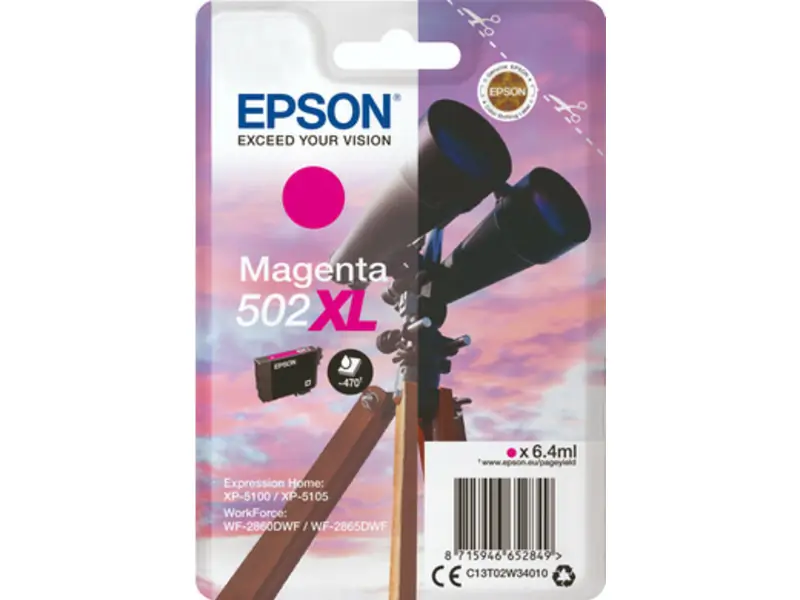 Epson 502 XL (C13T02W34010) – Cartucho de tinta Magenta Original