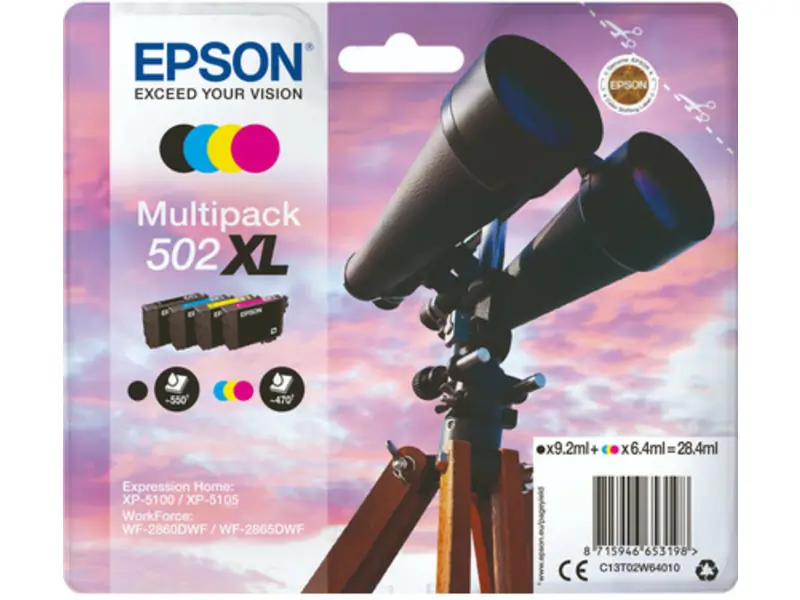 Epson 502 XL (C13T02W64010) – Pack de cartuchos de tinta original