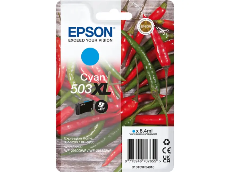 Epson 503 XL (C13T09R24010) – Cartucho de tinta Cian Original
