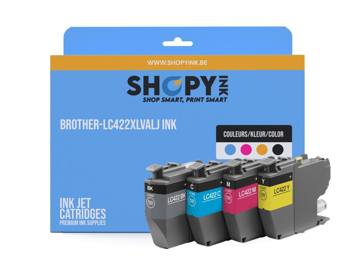 Brother 422 (LC-422XLVAL) – Pack de cartuchos de tinta compatible