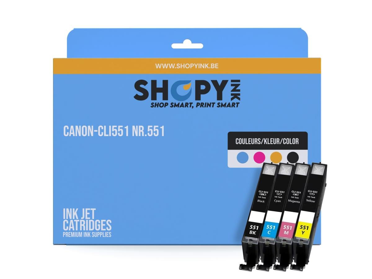 Canon CLI-551 (CLI-551 C/M/Y/BK) – Pack de cartuchos de tinta compatible