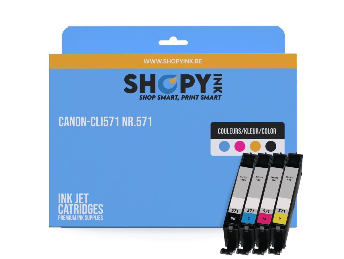 Canon CLI-571 (CLI-571BK/C/M/Y) – Pack de cartuchos de tinta compatible