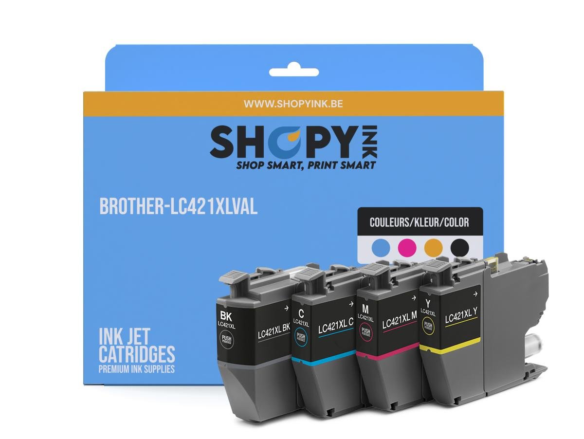 Brother LC-421 (LC-421XLVAL) – Pack de cartuchos de tinta compatible